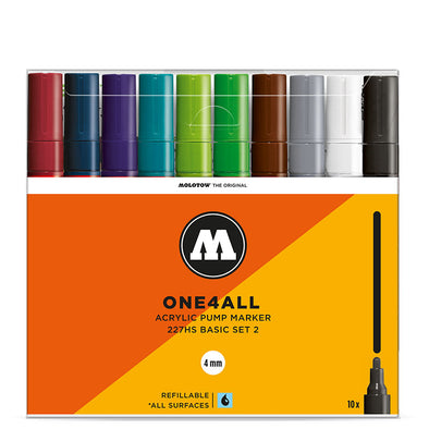 Molotow ONE4ALL 10x 227HS Marker BASIC-SET 2