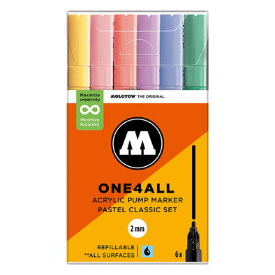Molotow ONE4ALL 6X 2 mm 127HS - Pastel Classic Set