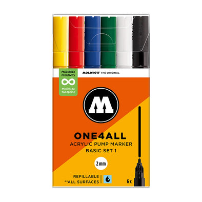 Molotow ONE4ALL 6X 2 mm 127HS - Basic Set 1