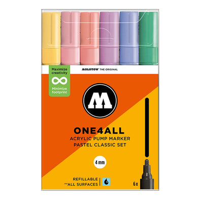 Molotow ONE4ALL 6X 4 mm 227HS - Pastel Classic Set