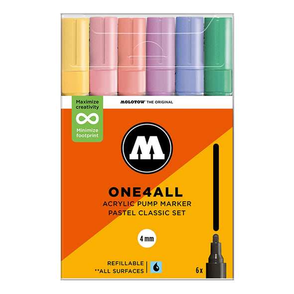 Molotow ONE4ALL 6X 4 mm 227HS - Pastel Classic Set
